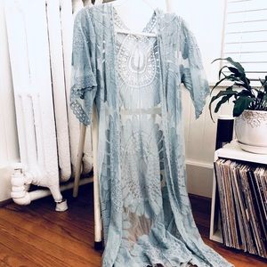 2/$20 Light Blue Lace Duster